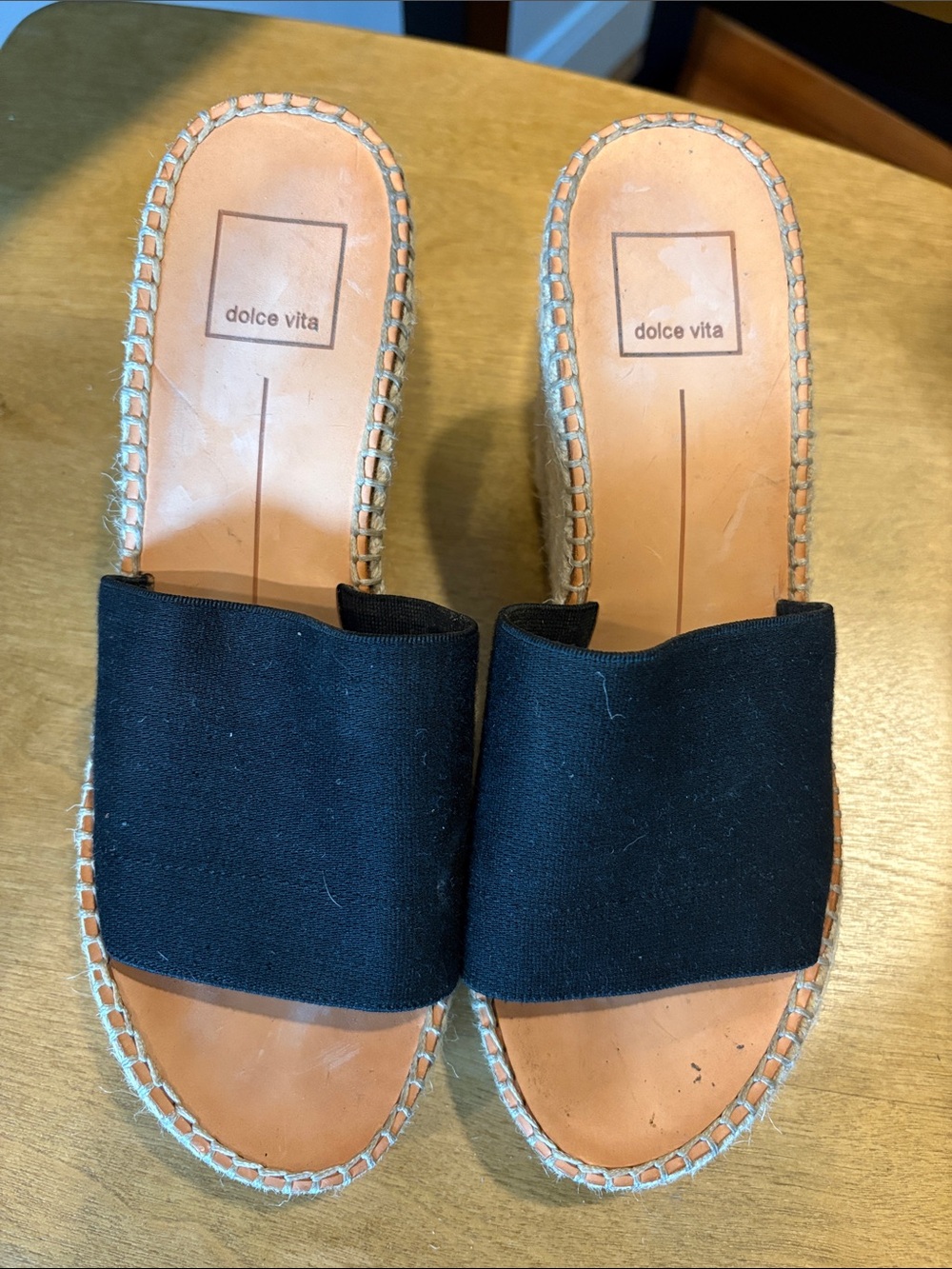 Dolce Vita Black Canvas Slide Sandals